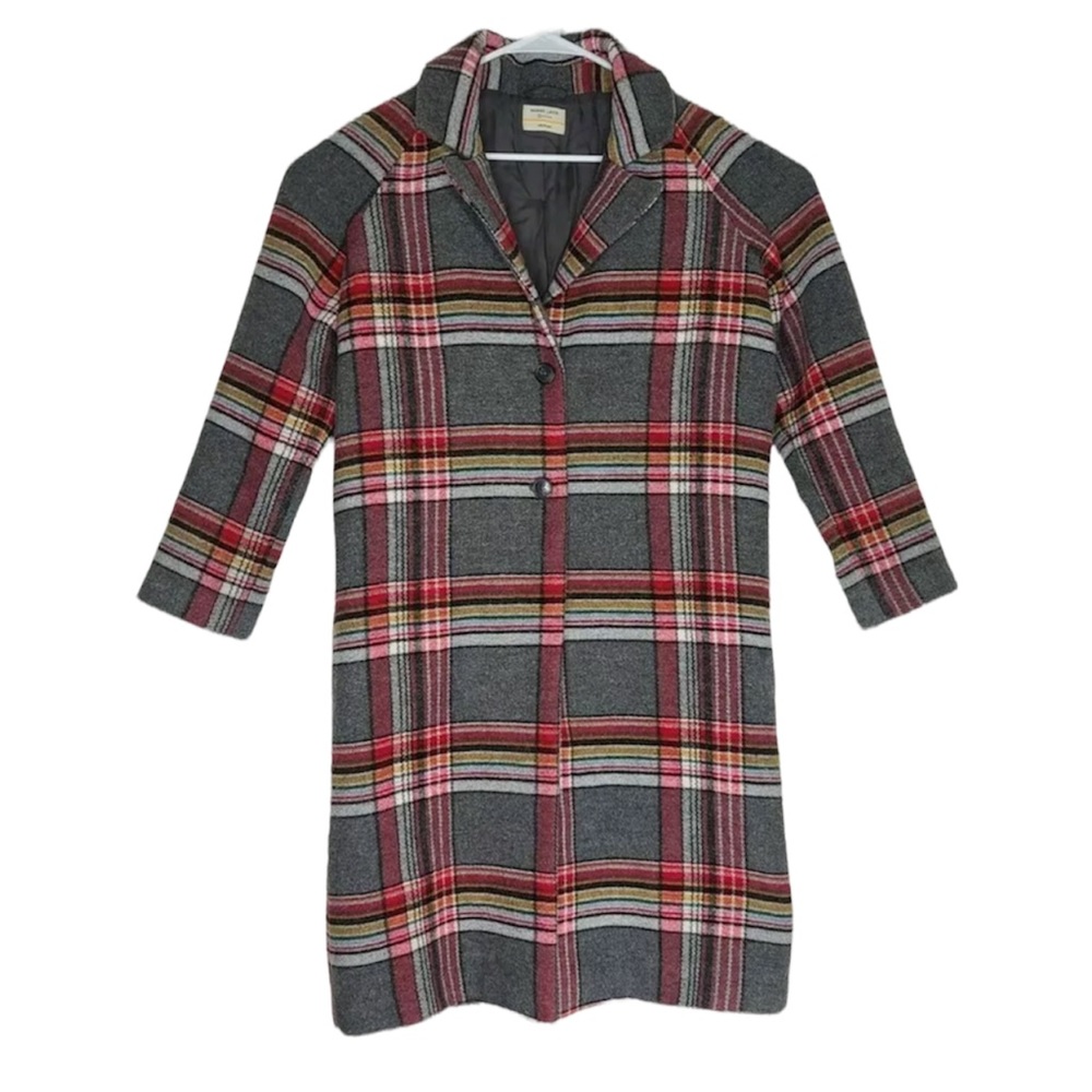 Marine Layer Aspen Coat In Rainbow Plaid Size M Womens